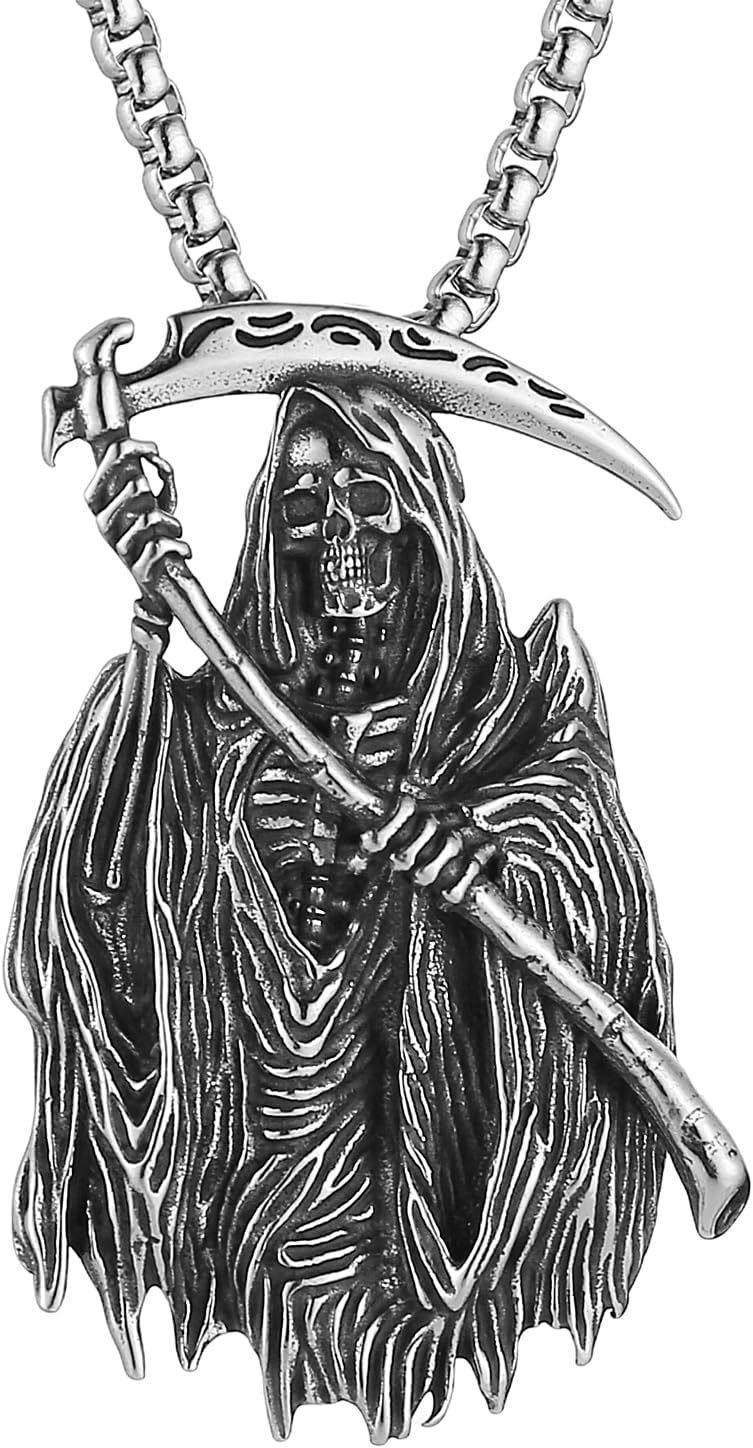 Gothic Reaper Pendant Necklace